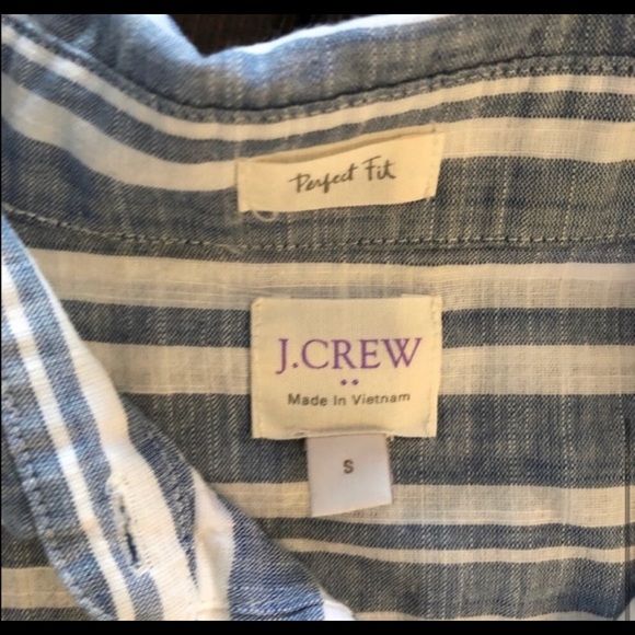 J. Crew Striped Gauze Boy Shirt size small - Picture 7 of 9